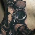 Реализм Женщина Пистолет Шея 3d татуировка от Piranha Tattoo Supplies