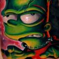 Shoulder Fantasy Frankenstein Simpson tattoo by Piranha Tattoo Supplies