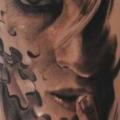 tatuaje Hombro Retrato Rompecabezas por Piranha Tattoo Supplies