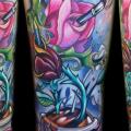 tatuaje Brazo Fantasy Flor por Vince Villalvazo