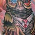 Arm Fantasy Owl Hat tattoo by Vince Villalvazo
