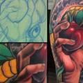 Arm Snake Hand Apple tattoo by Vince Villalvazo