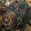 Fantasie Rücken Löwen tattoo von Vince Villalvazo