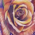 Realistic Foot Flower Rose tattoo by Vince Villalvazo