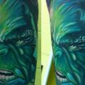 tatuaggio Fantasy Gamba Hulk di Vince Villalvazo