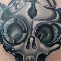 Fantasy Skull Neck tattoo by Vince Villalvazo