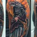 Shoulder Crow Tree tattoo by Vince Villalvazo