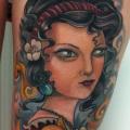 Women Thigh tattoo by Vince Villalvazo