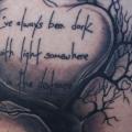 Side Lettering Tree tattoo by Tantrix Body Art