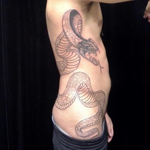 Snake Side Tattoo by Tantrix Body Art
