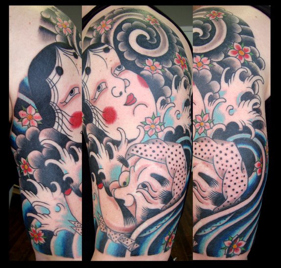 Shoulder Fantasy Japanese Tattoo by Ollie XXX