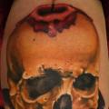 tatuaje Hombro Cráneo Vela por Hellyeah Tattoos