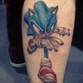 Fantasy Calf Sonic tattoo by Fatih Odabaş
