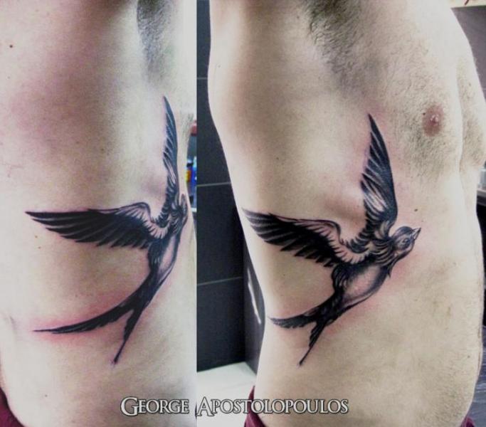Realistische Seite Vogel Tattoo von Crossover