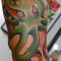 tatuaje Brazo New School Pulpo por Illsynapse