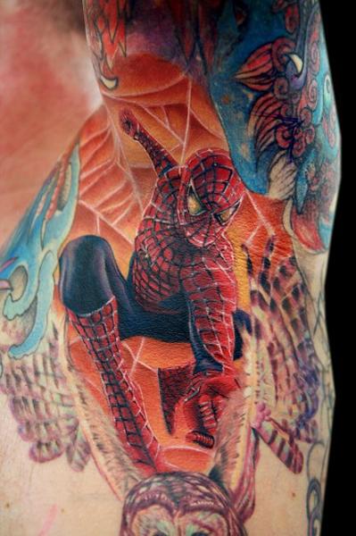 Tatuaje Brazo Fantasy Spiderman por Cecil Porter