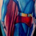 Fantasy Calf Superman tattoo by Cecil Porter