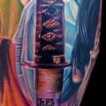 Realistische Waden Schwert tattoo von Cecil Porter