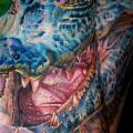 tatuaggio Realistici Piede Coccodrillo di Cecil Porter