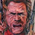 tatuaje Retrato Lado Pistola por Cecil Porter