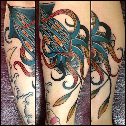 Tatuaje Brazo Fantasy Pulpo por Nick Baldwin