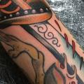 Arm New School Dagger tattoo by Nick Baldwin