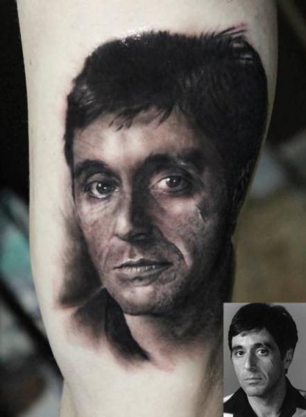 Arm Portrait Al Pacino Tattoo by Georgi Kodzhabashev