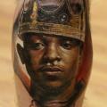 Portrait Realistic Calf Crown tattoo by Bloodlines Gallery