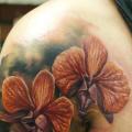 Shoulder Realistic Flower tattoo by Bloodlines Gallery