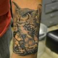 Arm Realistic Owl tattoo by Crazy Needle