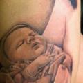 Porträt Realistische Bein tattoo von Crazy Needle