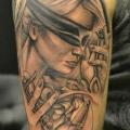 Shoulder Women Blind tattoo by Crazy Needle