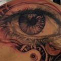 Getriebe Realistische Rücken Auge tattoo von Putka Tattoos