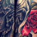 Arm Old School Flower Crow tattoo by Sarah B Bolen