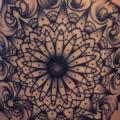 Geometric Thigh tattoo by Sarah B Bolen