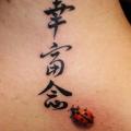 Lettering Neck Ladybug tattoo by Eddy Tattoo