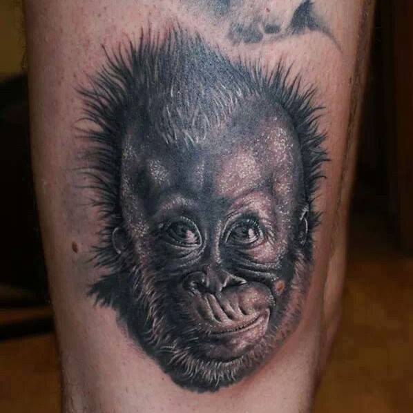 Tatuaggio Realistici Scimmia di Eddy Tattoo