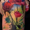 Schulter Fantasie Blumen tattoo von Eddy Tattoo
