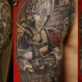 Shoulder Realistic Warrior tattoo by Eddy Tattoo