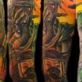 Arm Mask Soldier tattoo by Transcend Tattoo