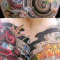 tatuaje Pecho Flor Japoneses Demonio por Transcend Tattoo