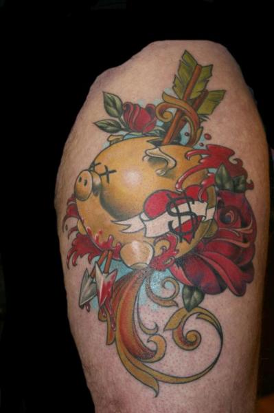 Fantasy Leg Pig Tattoo by Transcend Tattoo