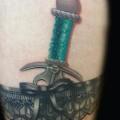 Leg Dagger Garter tattoo by Transcend Tattoo