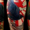 tatuaje Hombro Cuervo Sol por Transcend Tattoo