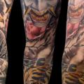 Japanische Samurai Tiger Drachen Sleeve tattoo von No Remors Tattoo