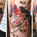 tatuaggio Braccio Uccello Luna di Julia Rehme