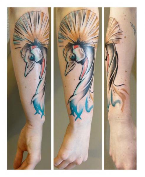Arm Peacock Tattoo by Julia Rehme