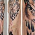 Shoulder Owl tattoo by Julia Rehme
