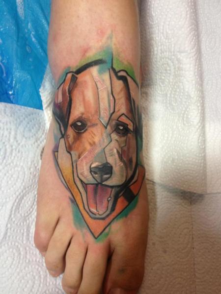Fuß Hund Tattoo von Voller Konstrat