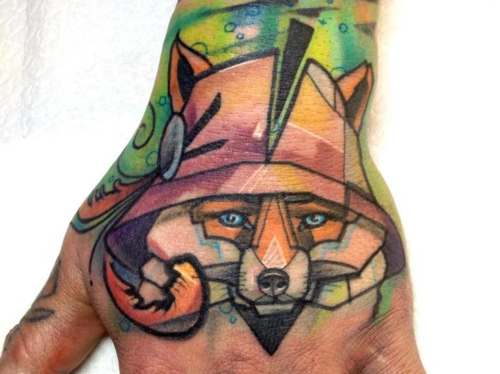 Hand Fuchs Hut Tattoo von Voller Konstrat